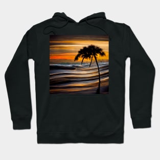 Crashing Waves at the Shore sea Life Tree Sunset Hoodie